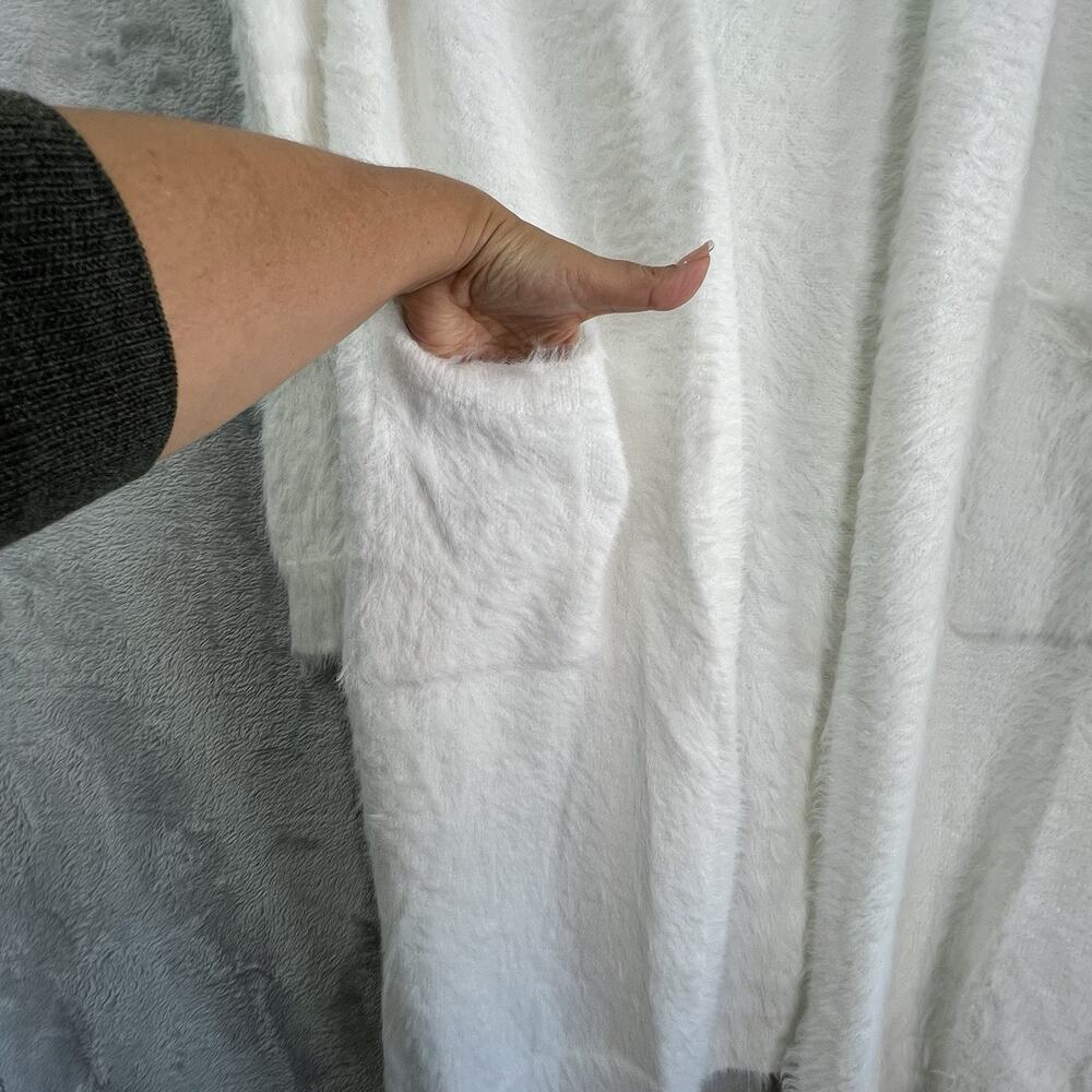 Anthroplogie Bella Dahl oversized Fuzzy Longline Cardigan Sweater Sz M Pockets - Picture 2 of 12